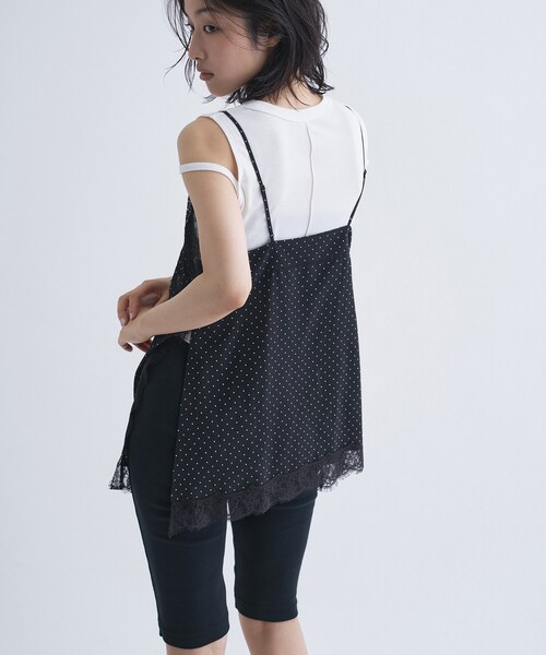 CODE A(コードエー)の「dot lingerie lace cami(タンクトップ・レディース・ホワイト系8/ブルー系その他7/ブラック系5・00)」の6枚目の写真