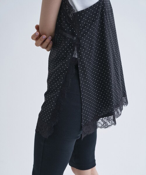 CODE A(コードエー)の「dot lingerie lace cami(タンクトップ・レディース・ホワイト系8/ブルー系その他7/ブラック系5・00)」の10枚目の写真