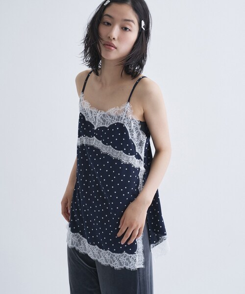 CODE A(コードエー)の「dot lingerie lace cami(タンクトップ・レディース・ホワイト系8/ブルー系その他7/ブラック系5・00)」の11枚目の写真