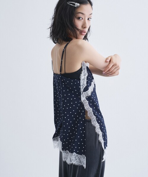CODE A(コードエー)の「dot lingerie lace cami(タンクトップ・レディース・ホワイト系8/ブルー系その他7/ブラック系5・00)」の13枚目の写真