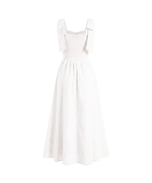 Rose Muse（ロゼミューズ）の「Cotton lace ribbon cami dress（ワンピース・レディース・ホワイト/ピンク・FREE）」の8枚目の写真
