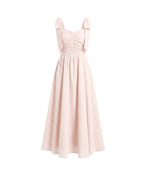 Rose Muse（ロゼミューズ）の「Cotton lace ribbon cami dress（ワンピース・レディース・ホワイト/ピンク・FREE）」の13枚目の写真