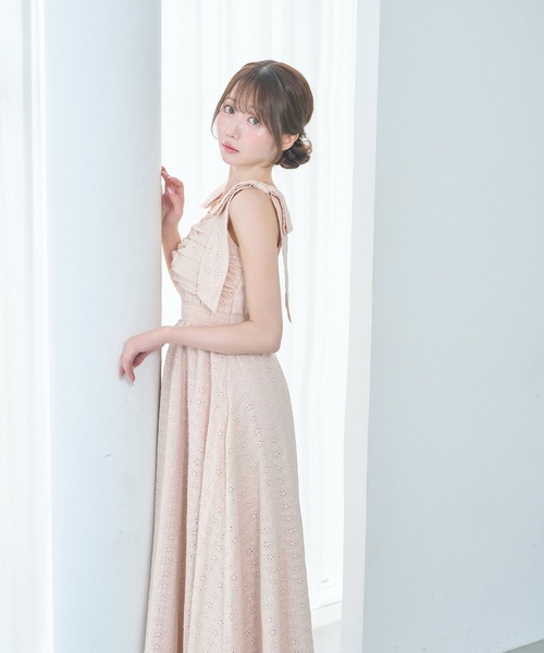 Rose Muse（ロゼミューズ）の「Cotton lace ribbon cami dress（ワンピース・レディース・ホワイト/ピンク・FREE）」の11枚目の写真