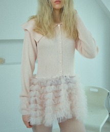 tulle peplum sailor knit cardigan