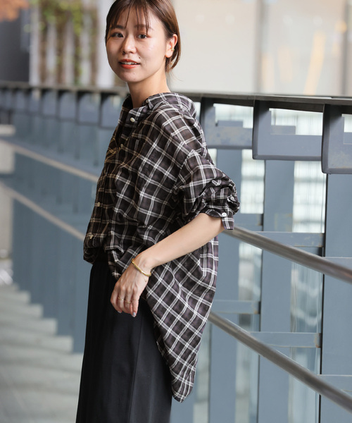 JOURNAL STANDARD relume(ジャーナルスタンダード レリューム)の「《追加 / 新色》コットンローンチェックオーバーサイズ(シャツ/ブラウス・レディース・ブラック/ベージュ/ブラウン/グリーン/ブラック系その他・FREE)」の19枚目の写真