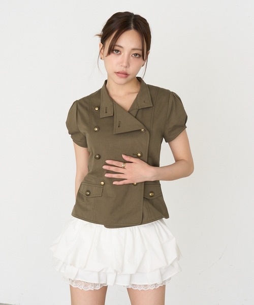RAY CASSIN(レイカズン)の「【セットアップ対応】ナポレオンパフスリーブシャツ / ブラウス(シャツ/ブラウス・レディース・ベージュ/ブラック/カーキ・FREE)」の15枚目の写真