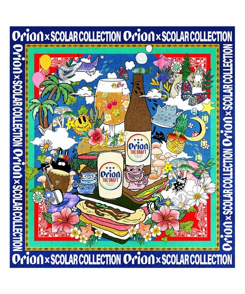 ScoLar(スカラー)の「462014:orion×ScoLar スカーフ柄バッグ(トートバッグ・レディース・ブルー/パープル/ベージュ・FREE)」の2枚目の写真