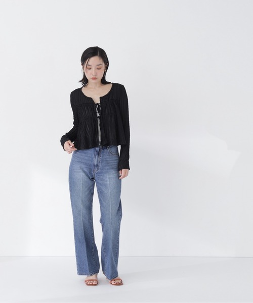 NATURAL BEAUTY BASIC(ナチュラルビューティーベーシック)の「セミフレアデニムパンツ(その他パンツ・レディース・ブラック/ブルー・X-SMALL/SMALL/MEDIUM)」の19枚目の写真