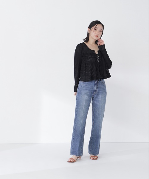 NATURAL BEAUTY BASIC(ナチュラルビューティーベーシック)の「セミフレアデニムパンツ(その他パンツ・レディース・ブラック/ブルー・X-SMALL/SMALL/MEDIUM)」の21枚目の写真