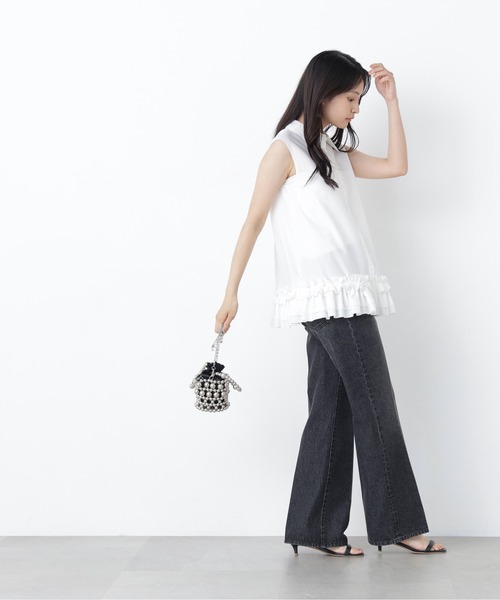 NATURAL BEAUTY BASIC(ナチュラルビューティーベーシック)の「セミフレアデニムパンツ(その他パンツ・レディース・ブラック/ブルー・X-SMALL/SMALL/MEDIUM)」の8枚目の写真