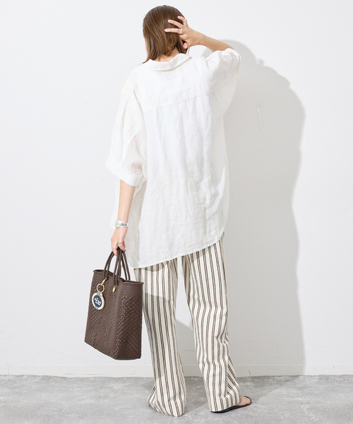 SLOBE IENA(スローブイエナ)の「《シリーズあり》パイル風ストライプリラックスパンツ(その他パンツ・レディース・アイボリー・FREE)」の9枚目の写真