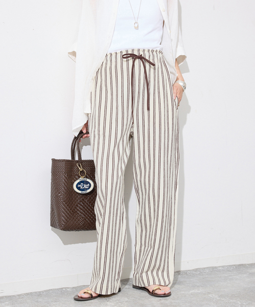 SLOBE IENA(スローブイエナ)の「《シリーズあり》パイル風ストライプリラックスパンツ(その他パンツ・レディース・アイボリー・FREE)」の12枚目の写真