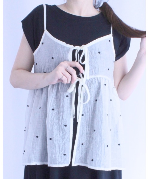 amini(アミニ)の「シアーワッシャーアソート刺繍ビスチェ(Tシャツ/カットソー・レディース・ブラック系その他/ブラウン系その他/ホワイト系その他/ブラウン系その他2/ブラック系その他2/ホワイト系その他2・MEDIUM)」の2枚目の写真