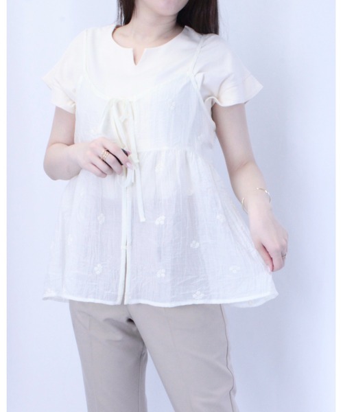 amini(アミニ)の「シアーワッシャーアソート刺繍ビスチェ(Tシャツ/カットソー・レディース・ブラック系その他/ブラウン系その他/ホワイト系その他/ブラウン系その他2/ブラック系その他2/ホワイト系その他2・MEDIUM)」の7枚目の写真