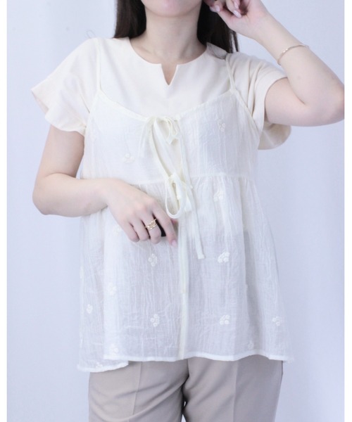 amini(アミニ)の「シアーワッシャーアソート刺繍ビスチェ(Tシャツ/カットソー・レディース・ブラック系その他/ブラウン系その他/ホワイト系その他/ブラウン系その他2/ブラック系その他2/ホワイト系その他2・MEDIUM)」の15枚目の写真
