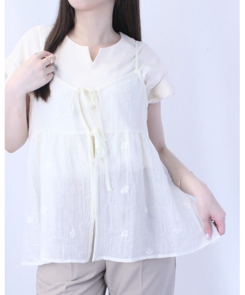amini(アミニ)の「シアーワッシャーアソート刺繍ビスチェ(Tシャツ/カットソー・レディース・ブラック系その他/ブラウン系その他/ホワイト系その他/ブラウン系その他2/ブラック系その他2/ホワイト系その他2・MEDIUM)」の14枚目の写真