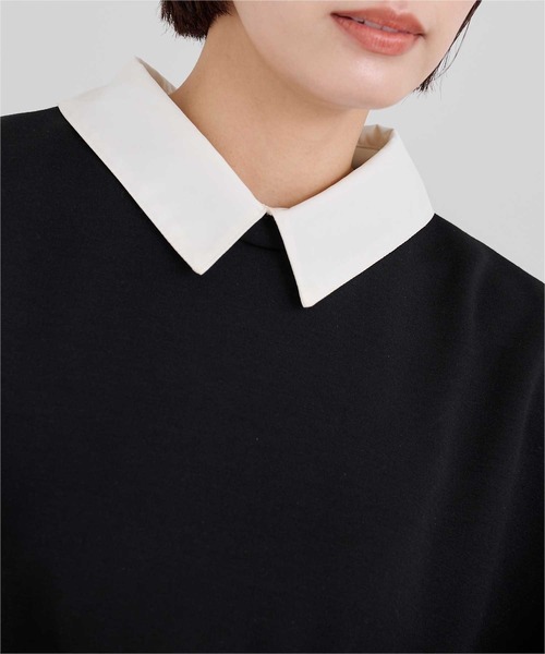 UR'S（ユアーズ）の「配色ボンディングブラウス（シャツ/ブラウス・レディース・ブラック/チャコール・L/M/S）」の7枚目の写真