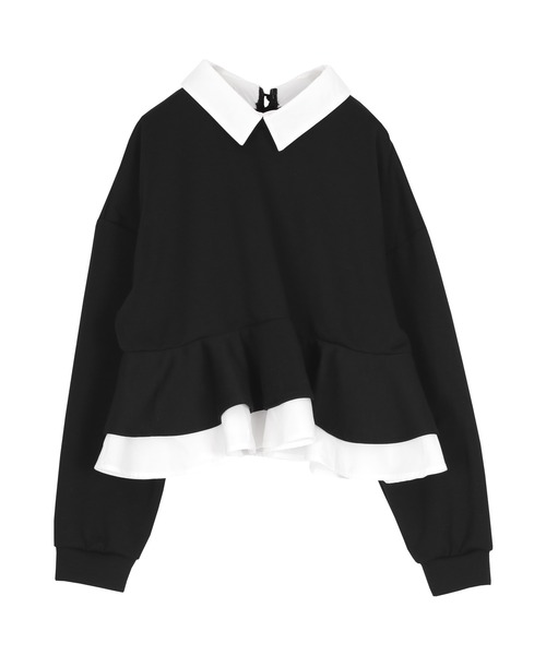 UR'S（ユアーズ）の「配色ボンディングブラウス（シャツ/ブラウス・レディース・ブラック/チャコール・L/M/S）」の12枚目の写真