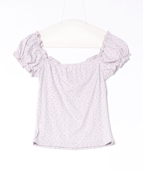 Chiina(チーナ)の「【Chiina】小花柄 2WAYスクエアネックトップス(Tシャツ/カットソー・レディース・パープル/ホワイト/グレー/ライトブルー・FREE)」の15枚目の写真
