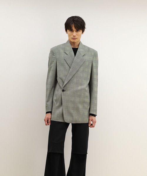 VEIN （ヴェイン）の「3/60 HIGH TWIST WOOL TRO GLENCHECK OVER JKT（テーラードジャケット・メンズ・チャコールグレー・1/3）」の2枚目の写真