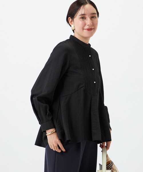 NOLLEY’S(ノーリーズ)の「異素材コンビボザムブラウス(シャツ/ブラウス・レディース・ブラック/オフホワイト・38/36)」の11枚目の写真