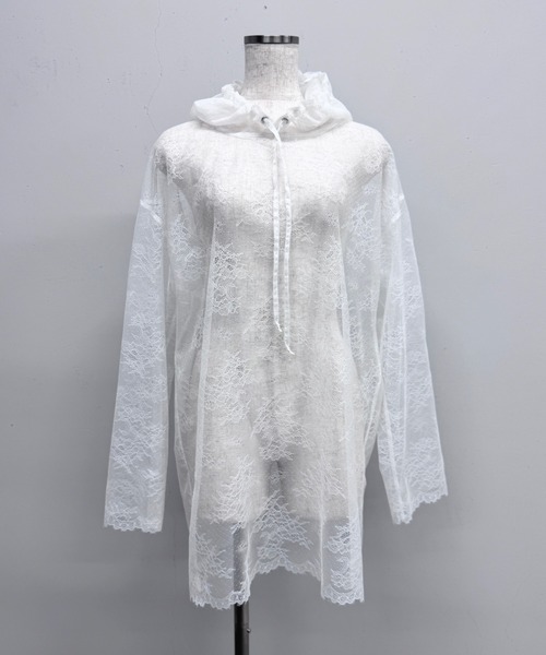 ARCHIVE STANCE(アーカイブスタンス)の「LACE HOODIE(パーカー・レディース・オフホワイト/ブラック・FREE)」の1枚目の写真