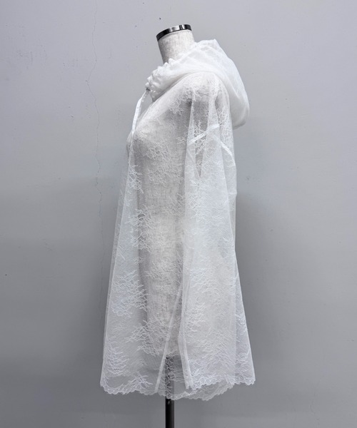 ARCHIVE STANCE(アーカイブスタンス)の「LACE HOODIE(パーカー・レディース・オフホワイト/ブラック・FREE)」の3枚目の写真