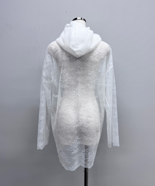 ARCHIVE STANCE(アーカイブスタンス)の「LACE HOODIE(パーカー・レディース・オフホワイト/ブラック・FREE)」の4枚目の写真