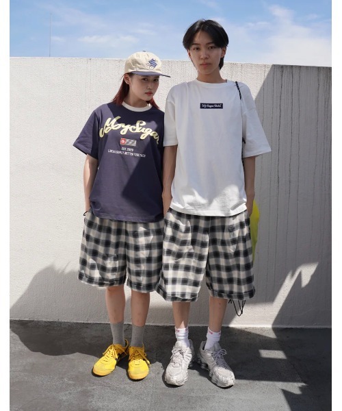 My sugar Babe（マイシュガーベイブ）の「relaxed check shorts（その他パンツ・メンズ・グレー/ピンク/グリーン・MEDIUM/LARGE）」の7枚目の写真