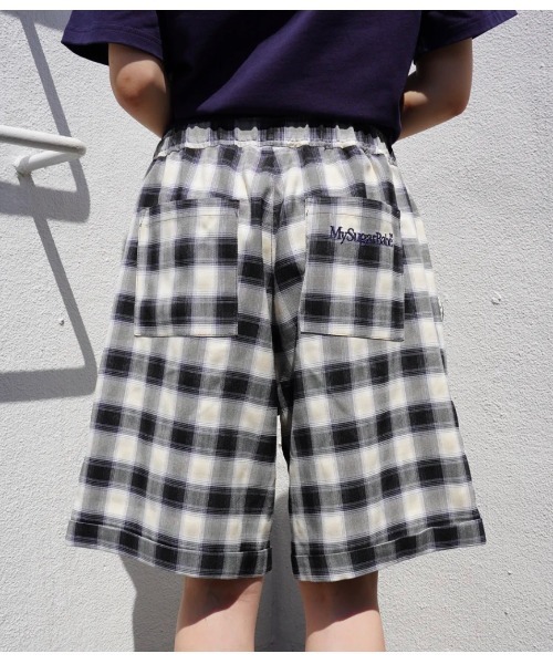 My sugar Babe（マイシュガーベイブ）の「relaxed check shorts（その他パンツ・メンズ・グレー/ピンク/グリーン・MEDIUM/LARGE）」の8枚目の写真
