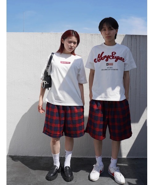 My sugar Babe（マイシュガーベイブ）の「relaxed check shorts（その他パンツ・メンズ・グレー/ピンク/グリーン・MEDIUM/LARGE）」の9枚目の写真