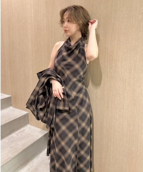 LILY BROWN（リリーブラウン）の「オンブレーバイアスネルワンピース（ワンピース・レディース・ブラウン/ホワイト/グリーン・1/0）」の7枚目の写真