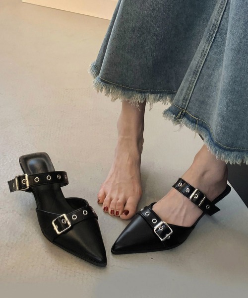 Miniministore（ミニミニストア）の「ポインテッドトゥミュールパンプスきれいめ（パンプス・レディース・シルバー/ホワイト/ブラック・22.5cm/23.0cm/24.0cm/24.5cm/23.5cm）」の10枚目の写真