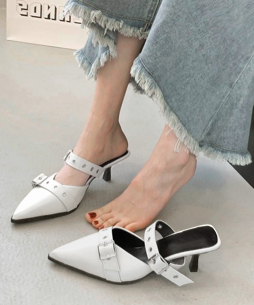 Miniministore（ミニミニストア）の「ポインテッドトゥミュールパンプスきれいめ（パンプス・レディース・シルバー/ホワイト/ブラック・22.5cm/23.0cm/24.0cm/24.5cm/23.5cm）」の15枚目の写真