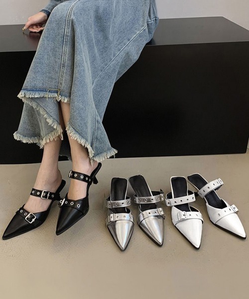 Miniministore（ミニミニストア）の「ポインテッドトゥミュールパンプスきれいめ（パンプス・レディース・シルバー/ホワイト/ブラック・22.5cm/23.0cm/24.0cm/24.5cm/23.5cm）」の19枚目の写真