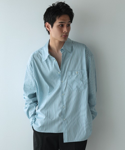 DONOBAN(ドノバン)の「【ELME】Offset Boyfriend Shirts / 2カラー(シャツ/ブラウス・レディース・ピンク/ブルー・M/S)」の1枚目の写真