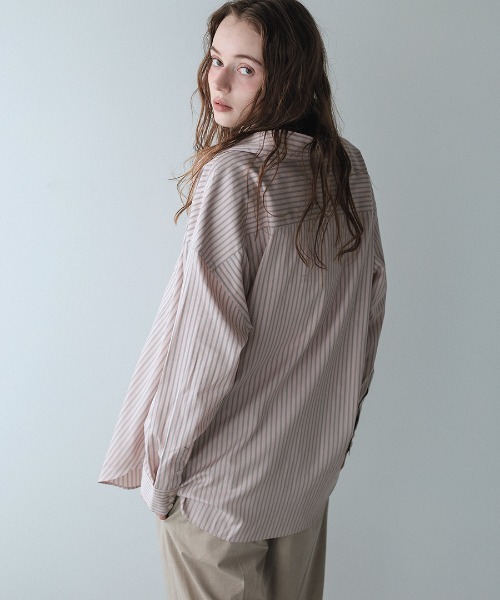 DONOBAN(ドノバン)の「【ELME】Offset Boyfriend Shirts / 2カラー(シャツ/ブラウス・レディース・ピンク/ブルー・M/S)」の6枚目の写真