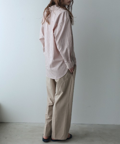 DONOBAN(ドノバン)の「【ELME】Offset Boyfriend Shirts / 2カラー(シャツ/ブラウス・レディース・ピンク/ブルー・M/S)」の9枚目の写真