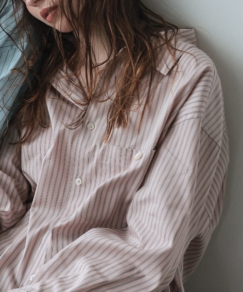 DONOBAN(ドノバン)の「【ELME】Offset Boyfriend Shirts / 2カラー(シャツ/ブラウス・レディース・ピンク/ブルー・M/S)」の11枚目の写真