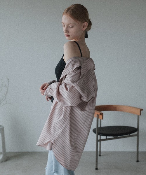 DONOBAN(ドノバン)の「【ELME】Offset Boyfriend Shirts / 2カラー(シャツ/ブラウス・レディース・ピンク/ブルー・M/S)」の12枚目の写真