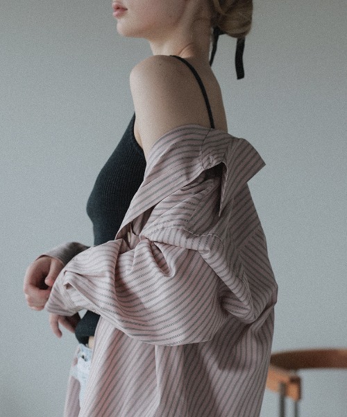 DONOBAN(ドノバン)の「【ELME】Offset Boyfriend Shirts / 2カラー(シャツ/ブラウス・レディース・ピンク/ブルー・M/S)」の13枚目の写真