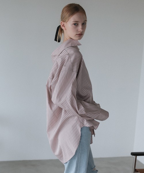 DONOBAN(ドノバン)の「【ELME】Offset Boyfriend Shirts / 2カラー(シャツ/ブラウス・レディース・ピンク/ブルー・M/S)」の14枚目の写真
