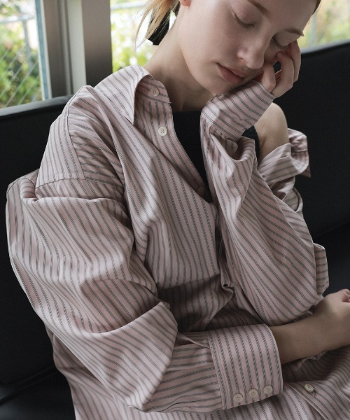DONOBAN(ドノバン)の「【ELME】Offset Boyfriend Shirts / 2カラー(シャツ/ブラウス・レディース・ピンク/ブルー・M/S)」の17枚目の写真