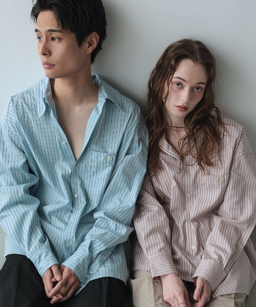 DONOBAN(ドノバン)の「【ELME】Offset Boyfriend Shirts / 2カラー(シャツ/ブラウス・レディース・ピンク/ブルー・M/S)」の19枚目の写真