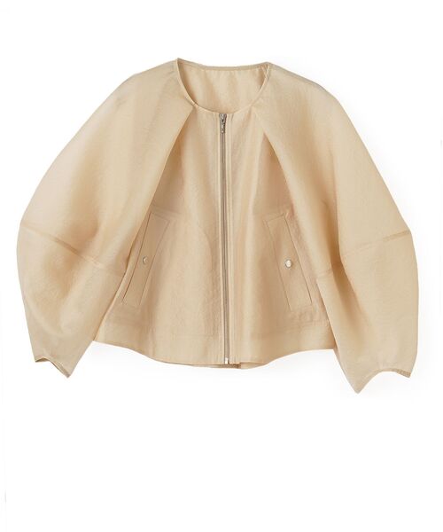 LANVIN en Bleu(ランバンオンブルー)の「シアージップアップブルゾン(ブルゾン・レディース・ベージュ/ブラック/ブラウン・38)」の1枚目の写真