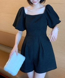 パフスリーブオールインワン