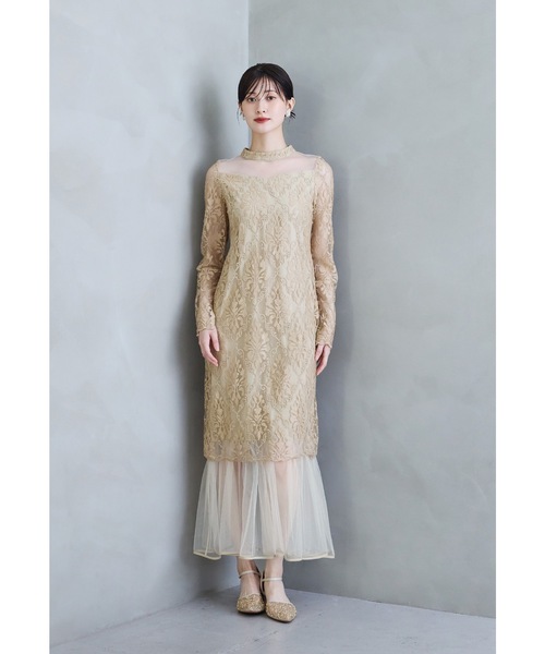 niana(ニアナ)の「ミディスカラップレースドレス 花嫁 前撮り パーティードレス オケージョンドレス 結婚式 二次会 同窓会 成人式 お呼ばれワンピース(ドレス・レディース・ベージュ/ブラック/キナリ・M)」の18枚目の写真