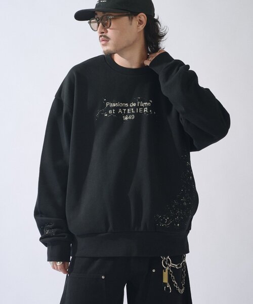 Lui's(ルイス)の「SURJENT オーバーサイズステンシルスウェット(スウェット・メンズ・グレー/ブラック・1/2)」の16枚目の写真