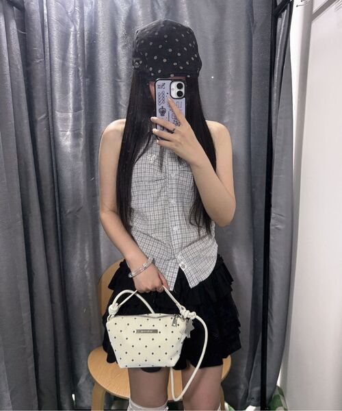 THE GREEN LAB（ザグリーンラボ）の「チェックシャーリングスリーブレスブラウス[ホワイト]（シャツ/ブラウス・レディース・その他・FREE）」の20枚目の写真