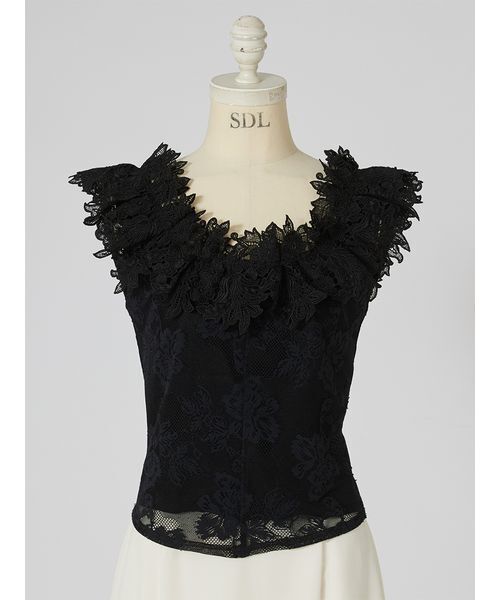 SNIDEL（スナイデル）の「フリルカラーカットレースTOPS（Tシャツ/カットソー・レディース・ライトピンク/ホワイト/ブラック・F）」の4枚目の写真